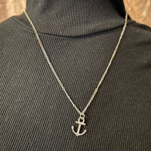 Silver Anchor Pendant Necklace